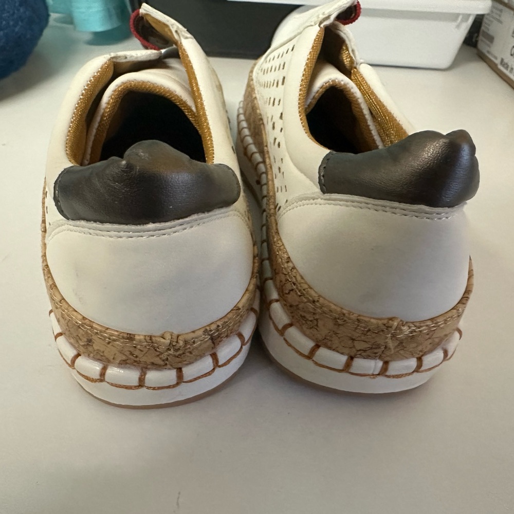 White Slip-On Shoes with Colorful Elastic Band - Picture 4 of 5